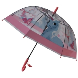 Foxfire Girls Clear Dome Pink Trim Unicorn Whistle Umbrella 29 - All