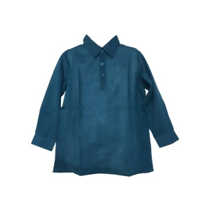 Azul Little Boys Slate Blue Solid Color Long Sleeve Cotton Shirt Top 2T-7 - 4/5