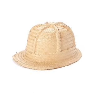 Azul Girls Tan Woven Texture Vintage Classic Straw Sun Hat 6M-5y - 6 Months-2 Years