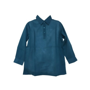 Azul Big Boys Slate Blue Solid Color Long Sleeve Cotton Shirt Top 8-14 - 8/10