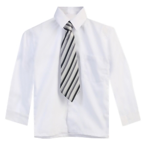 Big Boys White Tie Long Sleeve Button Special Occasion Dress Shirt 8-20 - 14