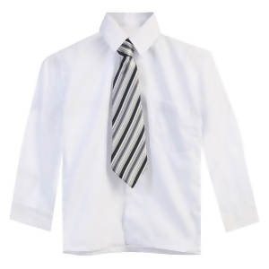 Big Boys White Tie Long Sleeve Button Special Occasion Dress Shirt 8-20 - 20