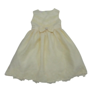 Baby Girls Ivory Embroidered Bow Accent Sleeveless Flower Girl Dress 6-24M - 24 Months