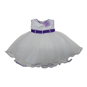 Little Girls Lilac White Glitter Sequin Floral Accent Flower Girl Dress 2T-6x - 3T