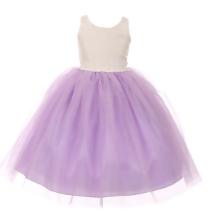 Good Girl Little Girls Lilac Off-White Tulle Adorned Flower Girl Dress 2-6 - 2