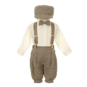 Rafael Baby Boys Brown Overall Pants Knickers Vintage Outfit Tuxedo Set 12-24M - 18 Months