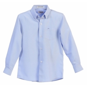Gioberti Big Boys Blue Chest Pocket Long Sleeved Oxford Dress Shirt 8-18 - 12