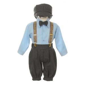 Rafael Baby Boys Navy Overall Pants Knickers Vintage Outfit Tuxedo Set 12-24M - 18 Months