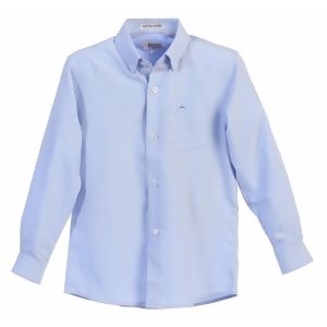 Gioberti Little Boys Blue Chest Pocket Long Sleeved Oxford Dress Shirt 4-7 - 7