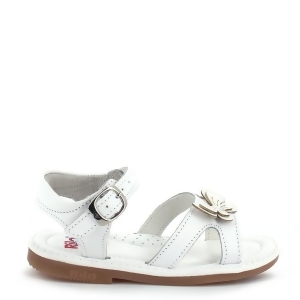 Rilo Girls White Butterfly Accent Buckled Strap Leather Sandals 11-2 Kids - 12 Kids