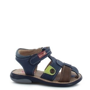 Rilo Little Boys Crazy Navy Hook-And-Loop Strappy Leather Sandals 5-7.5 Toddler - 5.5 Toddler
