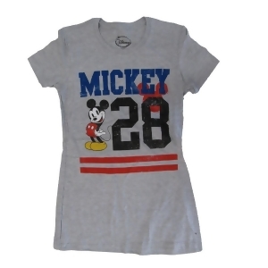 Disney Womens Grey Mickey Mouse Graphic Print Short Sleeve T-Shirt S-xl - Womens S