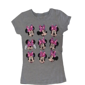 Disney Little Girls Gray Minnie Mouse Cute Faces Graphic Print T-Shirt 5-6X - 6/6X