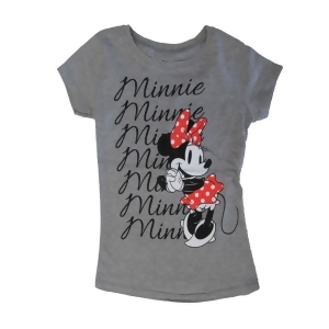 Disney Big Girls Gray Minnie Mouse Graphic Print Short Sleeve T-Shirt 8-12 - 7/8