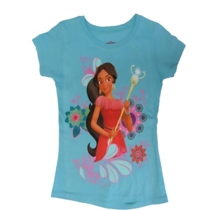 Disney Big Girls Sky Blue Princess Elena Of Avalor Graphic Print T-Shirt 8-12 - 10/12