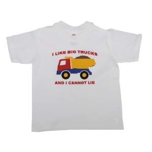 Boys White I Like Big Trucks Print Short Sleeve Cotton T-Shirt 6-16 - Youth L (10-12)