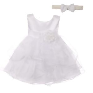 Good Girl Baby Girls White Satin Organza Sleeveless Flower Girl Dress 6-24M - 24 Months