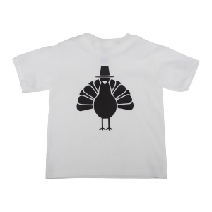 Unisex White Black Turkey Thanksgiving Cotton Trendy T-Shirt 6-16 - Youth XL (14-16)