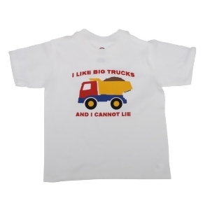 Little Boys White I Like Big Trucks Print Short Sleeve Cotton T-Shirt 2T-5 - 2T