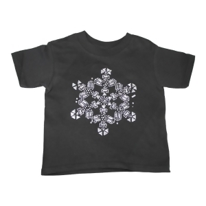 Girls Black Large Rhinestone Snowflake Print Cotton T-Shirt 6-16 - Youth M (7-8)