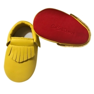 Baby Girls Yellow Red Soft Sole Faux Leather Tassel Moccasin Crib Shoes 3-18M - 12-18 Months