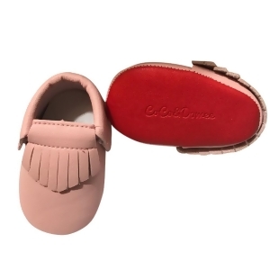 Baby Girls Pink Red Soft Sole Faux Leather Tassel Moccasin Crib Shoes 3-18M - 12-18 Months