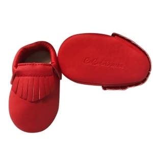 Baby Girls Red Soft Sole Faux Leather Tassel Moccasin Crib Shoes 3-18M - 12-18 Months