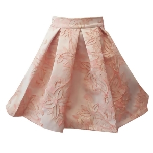 Little Girls Blush Flower Embroidered Pleated Style Flared Stylish Skirt 2-6 - 2T
