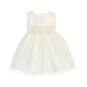 Sweet Kids Baby Girls Off-White Flower Satin Organza Christmas Dress 6-24M - 18 Months