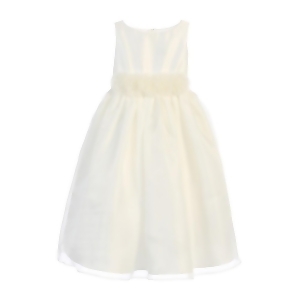 Sweet Kids Little Girls Off-White Flower Satin Organza Christmas Dress 2-6 - 2