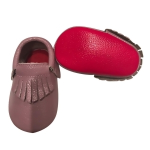 Baby Girls Lilac Red Soft Sole Faux Leather Tassel Moccasin Crib Shoes 3-18M - 3-6 Months