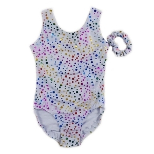 Wenchoice Adult White Multi Color Rainbow Dots Sleeveless Leotard Womens S-xl - Womens L