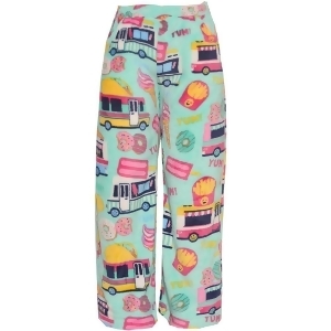 Candy Pink Little Girls Mint Multi Food Truck Mixed Print Pajama Pants 4-6X - 6X