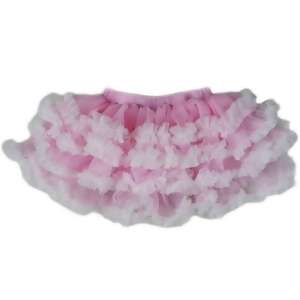 Wenchoice Girls Pink White Ruffle Trim Adorned Tutu Skirt S 9-24M Xl 6-8 - M(2-4)