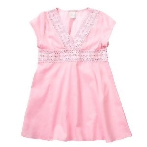 Azul Little Girls Pink V-Shape Neckline Cap Sleeve Tunic Cover Up 2T-7 - 6/7