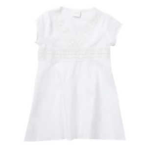 Azul Little Girls White V-Shape Neckline Cap Sleeve Tunic Cover Up 2T-7 - 4/5