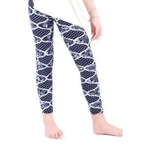 Lori Jane Girls Blue Chain Inspired Print Trendy Stretchy Leggings 4-12 - 4/7
