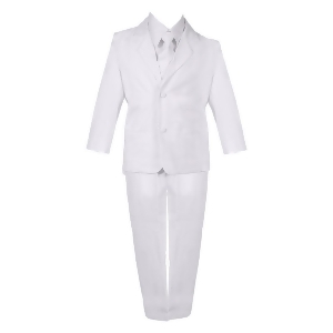 Baby Boys White 5 Piece Classic Vest Jacket Pants Special Occasion Suit 3-24M - 12-18 Months