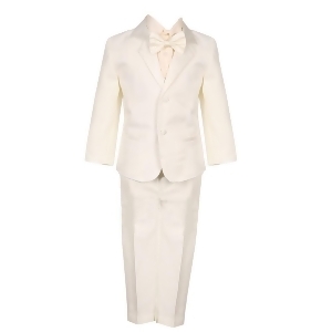 Little Boys Ivory 5 Piece Vest Jacket Pants Special Occasion Tuxedo Suit 2-7 - 2