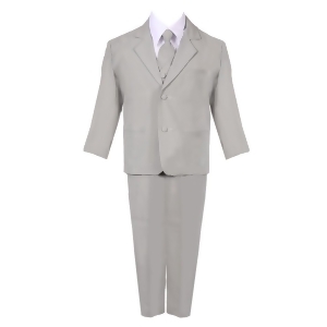 Baby Boys Silver 5 Piece Classic Vest Jacket Pants Special Occasion Suit 3-24M - 3-6 Months