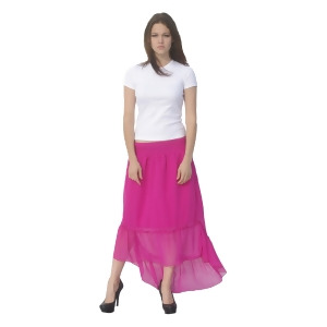 Deep Blue Womens Fuchsia Solid Color Ruffle Hi-Low Hem Cover-Up Skirt S-xl - Womens XL