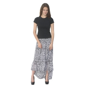 Deep Blue Womens Gray Black Animal Print Ruffle Hi-Low Cover-Up Skirt S-xl - Womens XL