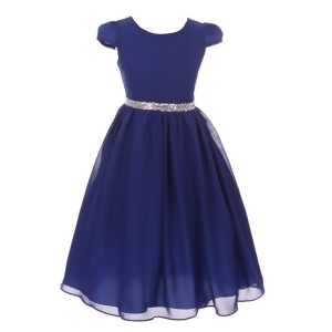 Kiki Kids Little Girls Royal Blue Chiffon Rhinestone Waist Christmas Dress 2-6 - 6