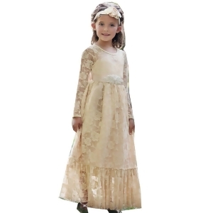 Think Pink Bows Girls Champagne Lace Flower Girl Dress 1Y-6 - 4