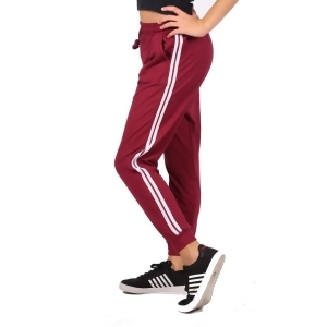 Lori Jane Big Girls Burgundy Side Stripe Adjustable Waist Sweatpants 7-14 - 6/7