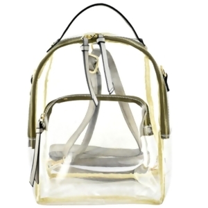 Girls Silver Strap Zip Transparent Mini Backpack 10 W X 5 D X 12.5 H inch - All