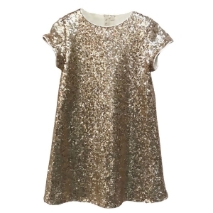 Big Girls Blush Pink Sparkle Sequin Katy Short Sleeve Shift Party Dress 8-12 - 12