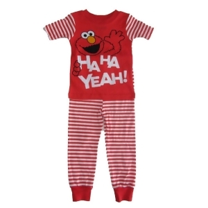 Sesame Street Little Boys White Red Elmo Short Sleeve Pajama Set 2-4T - 2T