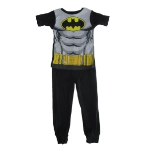 Dc Comics Little Boys Black Gray Batman Cotton Short Sleeve Pajama Set 4-6 - 4