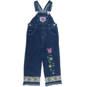 Disney Little Girls Blue Mickey Mouse Embroidered Overalls 4-7 - 4